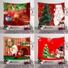 Tapestres Feliz Natal Padrão Planto quadrado Tapestry 3D Tapeçaria impressa Decoração retangular de casa pendurada estilos-3