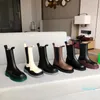 botas criança verde couro 2021 preto tubo médio chelsea botas muffin espessa gancho de fundo feminino