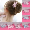 Fashion Flower Hair Coman Akcesoria ślubne Rhinestone Opaska na głowę ślubne piny biżuterii klipsy Barrettes