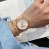 Marque Montres Femmes Filles Cristal Grandes Lettres Style Bracelet En Cuir Quartz Montre-Bracelet Horloge L40