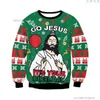 Ugly Christmas Sweater Unisex 2021 Rolig Deer Santa Claus Xmas Sweatshirt Toppar Män Kvinnor Xmas Sweat Shirt Present Par Partihandel Y1118