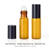 100 pcs/lot 5 ml voyage Portable ambre verre rouleau Rollerball bouteilles d'huile essentielle bouteille de parfum rechargeable