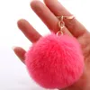 2021 Multi Couleur Rose Lapin Boule De Fourrure Maison Porte-clés Sac En Peluche Porte-clés De Voiture Pendentif Pour Femmes Bijoux Porte-clés RRD11745