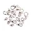 400pcs 10/12/16 / 16mm silverpläterad legering Hummerlås krokar Mode smycken fynd för DIY armband kedja halsband