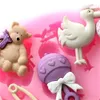 Bebê, carro, urso, silicone cozimento fondant moldes de chocolate diy bolo resina molde para copo de pastelaria bolo decorando ferramentas de cozinha 20220117 q2