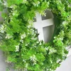 Decorative Flowers & Wreaths St. Patrick's Day Spring Green Wreath Artificial Leaves Garland Door Wall Decoration Ornament Wedding Home Deco