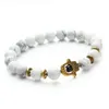 Nouveau Bracelet de perles en pierre naturelle de charme de main de Fatima élastique populaire pour la vente en gros
