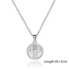 Pendant Necklaces Top Quality Women Men Cross Necklace Silver Color Round Charm Pendants Stainless Steel Jewelry Gift