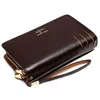 Wallets Kangaroo Men Bag Leather Handbag Male Clutch Bags Double Zipper Clutches Hand For Man Fashion Black Brown Two Color