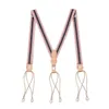 25 cm Dżentelmen Retro First Layer Cowhid Suspenders Spodnie Sling Elastyczne Podwiązźnia Skórzany Pas Dla Mężczyzn Pasek przyciskowy Kobiety