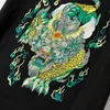 Jantour brand masculino camiseta Harajuku estilo japonés bordado unicornio manga corta suelta 100% algodón tee tops masculino 3xl 4xl 210324