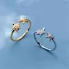 Sea Star och Turtle Open Size Finger Ringar för Kvinnor Mode Smycken Casual Party Gifts G1125