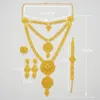 Dubai smycken sätter guld halsband örhängen för kvinnor African Frankrike bröllopsfest 24K smycken Etiopien Brudgåvor Örhängen