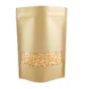 Diverse dimensioni Doypack Kraft Paper Mylar bag Borse per la conservazione Stand Up Foglio di alluminio Confezione per biscotti da tè DHL gratuito