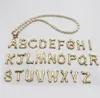 Vintage tour de cou Alphabet A-Z initiale perle chaîne collier pour femmes en acier inoxydable boucle or pendentif bijoux