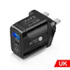 Carga rápida rápida 25W 18W 20W PD Tipo c USB c Carregador de parede UE EUA Reino Unido AC Adaptador de energia para viagem em casa para iPhone 12 13 X XR 14 15 Pro Max Samsung Lg B1 com caixa de varejo