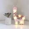 LED Night Lights Novelty Flamingo Alpaca Unicorn Painted Desktop Lamp Kids Christmas Gifts Bedroom Decor Room Wall Decorations