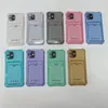Crsytal Clear Soft TPU stoßfeste Handyhüllen mit Kredit-ID-Kartenfach für iPhone 12 11 Pro Max XR XS X 7 8 plus Four Corner Transparent Back Case Cover Skin