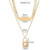 Pendant Necklaces POTCET Korea 2021 Fashion Trend Women's Lock Necklace Clavicle Chain Geometric Simple Retro Jewelry