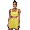 New Women jogger suits Plus size 2X Summer tracksuits solid sportswear outfits sleeveless T shirt tank top+shorts two piece set running clothes 5175