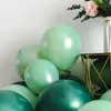 Decoração de festa bean balões verde tinta 10/30/50pcs 10 polegadas Evento de decoração de casamento/festas de helium balloon Arch Globos
