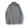 Bolubao Män Striped Långärmad T-shirt Men Mode Wild Turtleneck Tee Trendy Brand Harajuku Retro Casual T Shirts Man 210518