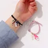 40pcs /20Set Magnet Attracts Couple Bracelet Cute Cartoon Charms Jewelry Adjustable Elastic Rope Bracelets Lover Gift for Women Men