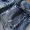 Classique Denim Shorts Hommes D'été De Mode Casual Slim Fit Déchiré Bleu Court Jeans Homme Marque Vêtements 210629