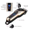 CKYEIN LCD Professional Hair Clipper Barbier Barby Barby Beard Tondeuse électrique Machine de découpe rechargeable électrique Cordon sans fil adulte 220216