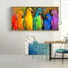 Modern Pictures Colorful Parrots Canvas Paintings For Living Room Prints & Posters Decorative Animal Art Cuadros
