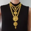 Ensembles de bijoux de Dubaï, collier et boucles d'oreilles en or pour femmes africaines, France, fête de mariage 24K, bijoux éthiopiens, cadeaux de mariée, boucles d'oreilles290d