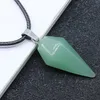 Natürliche Achate Rosa Quarz Anhänger Halskette Opal Point Stein Reiki Heilkegel Kristall Halsketten Pendel Amulett Weissagung