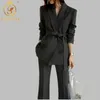 Damesbroekkostuum Dark Gray OL Dames Pant Botched Formal Business Office Unifrom Werk Wear S Ware S210520