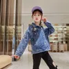 Ragazze Giacca di jeans Capispalla Ragazza floreale Cappotto Ricamo Abbigliamento primavera autunno per bambini per 6 8 10 12 14 210528