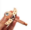 Solid wooden pipe Tobacco Herbal Filter Hand Cigarette Ladybug foldable Pipes Cans Holder detachable smoking Tool Accessories 2 Styles