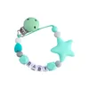 Baby Pacifier Clips Silikon Beads Star Clip Cute Soother Holder Spädbarn Nippel Teether Nyfödda Tugg leksaker Matning Tillbehör Yfa3001