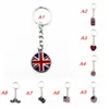 Drapeau Keychain Diverses formes British Style Pendentif Favor Car United Kingdom American Foreign Affairs Gift Flags Key ChainT2I52016