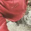 Kith Hoodie con cappuccio denso con cappuccio con cappuccio da cappuccio femminile embroidery rosa rosa felpe rosa rosa pulluver sciolto kith kith 8764