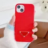 P Brev Triangle Designer Telefon Fodral för iPhone 13 Mini 13Pro 12 PRO 11PRO X XS Max XR 8 7 Plus SE Leather Skin Shell Defender Cover 8 färger