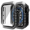 BLING Beschermende zaken voor Apple Watch Iwatch Series 6 5 4 3 2 1 met 9D HD gehard Glas Schokbestendig Cover