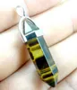 Natural Gem Stone Lapis Opal Crystal Quartz Hexagonal Pendulum Reiki Charm Penduloum Pendants DIY Jewelry Making Necklaces 24Pcs 2225D