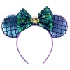 Mermaid headbands sequins bow hair accessories amusement park cross-border Halloween christmas children's headband free ship 5pcs