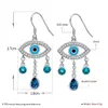 ZEMIOR 925 Sterling Silber Dämon Auge Wasser Tropfen Ohrringe Für Frauen Blau Österreich Kristall Romantische Jahrestag Geschenk