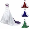 Civil Gothic White Purple Wedding Dress With Embroidery Vintage Plus Size Satin Country Boho Bridal Gown Green Red Black vestido d270Z