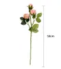 3 Heads Artificial Rose Flowers Retro Style Single Stem Realistic Fake Roses DIY Flowers for Home Office Party Decoration RRA11205