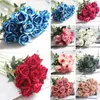 Ghirlande di fiori decorativi 1Pc Fiore di rosa artificiale Unfading Lint Realistico Miniascape Wedding Party Home El Office Bonsai Decor