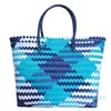 Summer plastic tote waterproof woven beach bag