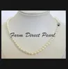 fine pearls jewelry natural 22 Inch Long Genuine 7-8mm White Strand Pearl Necklace258T