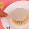 Long Handle Pot Brush Kitchen Pan Dish Bowl Washing Cleaning Tools Portable Wheat Straw Household Clean Brushes2585206