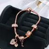 New style charm bracelet women fashion beads bracelet bangle plated rose gold diy pendants bracelets jewelry girls wedding GC141